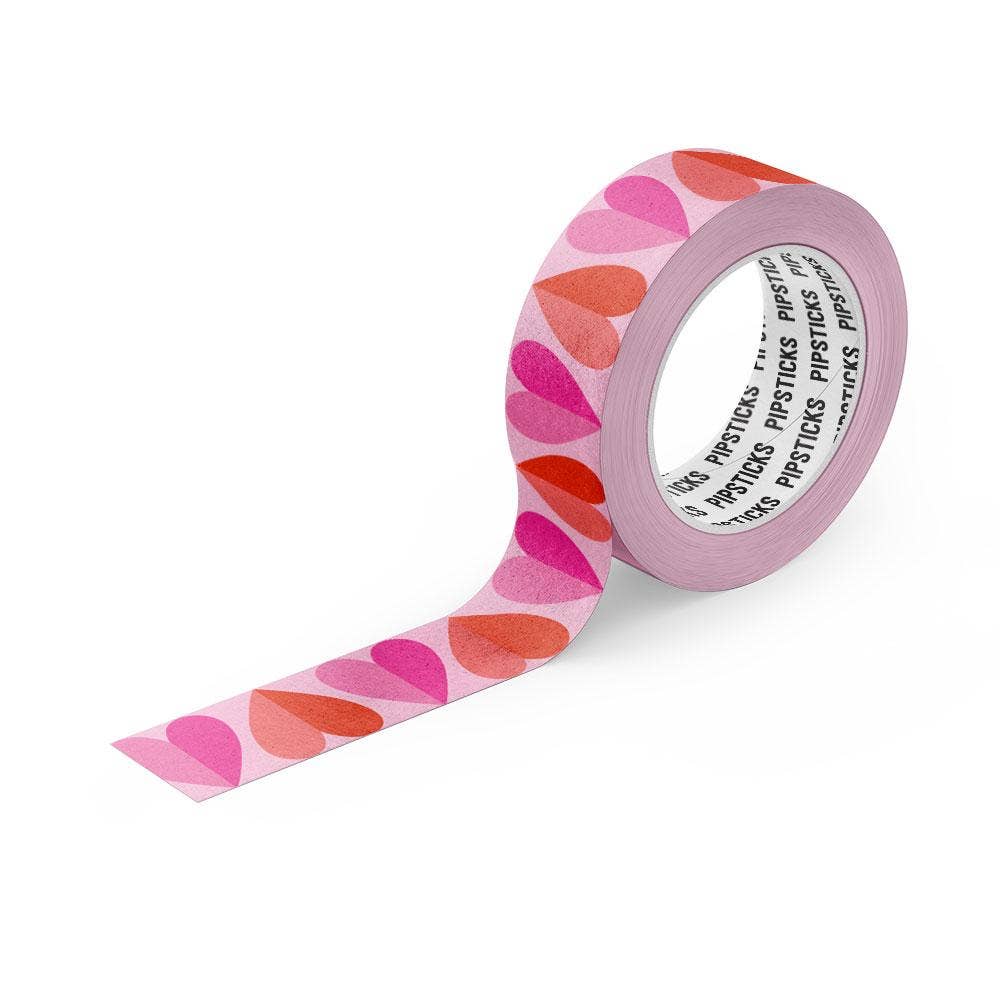 Roll of Two-Tone Hearts Washi Tape by Pipsticks, ideal for crafting and decoration, available at Stationery Store.