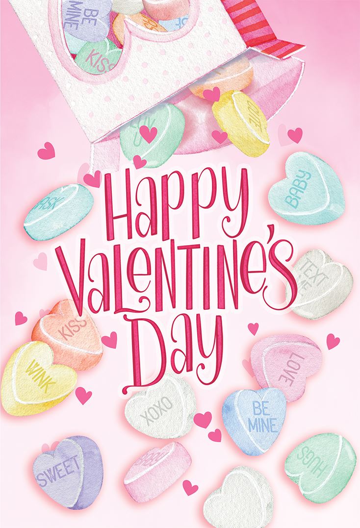 Valentine's Day Falling Candy Hearts