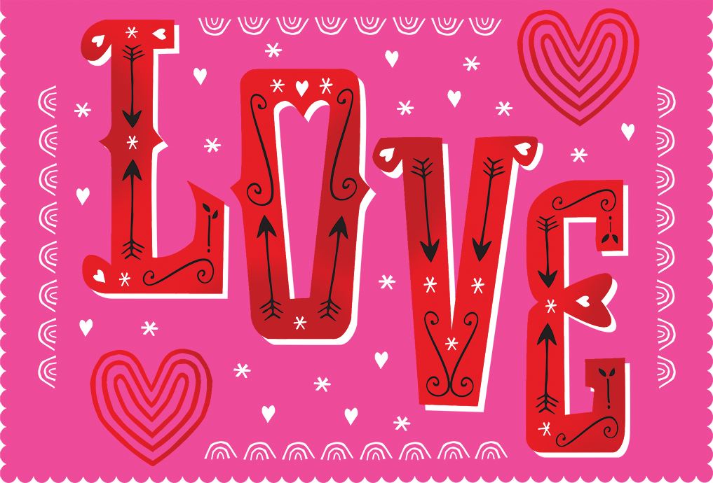 Valentine's Day Love Arrow Text