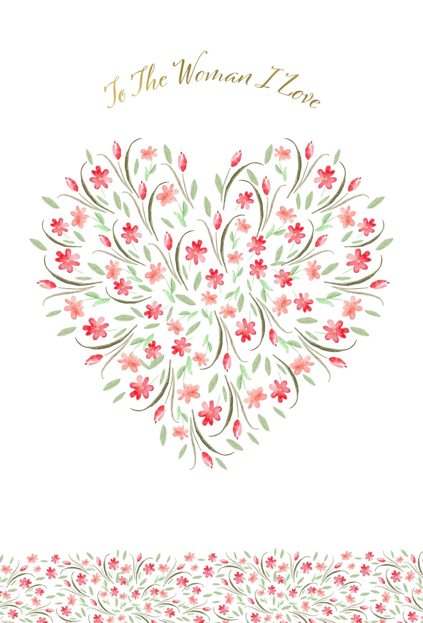 Mother's Day - Woman I Love Red Flower Heart