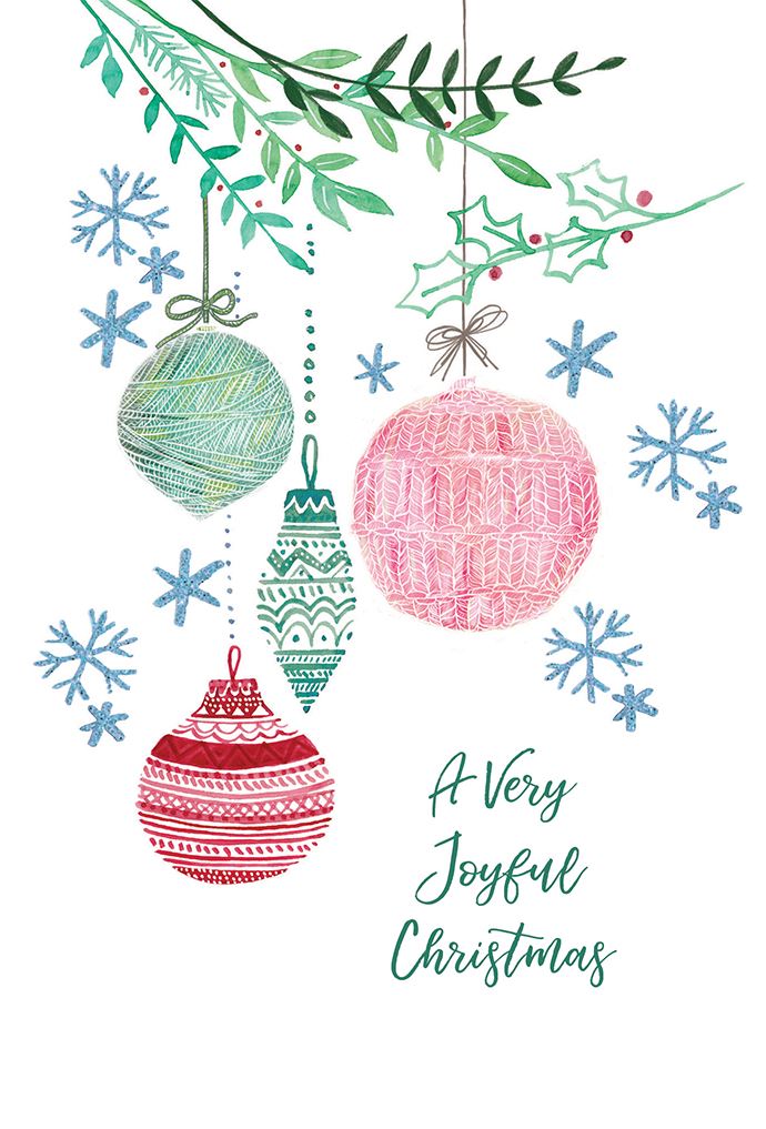 Christmas Card - Linework Baubles