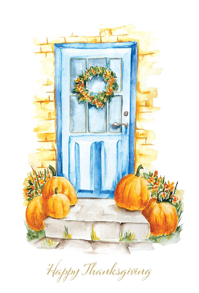 Thanksgiving - Pumpkins And Door
