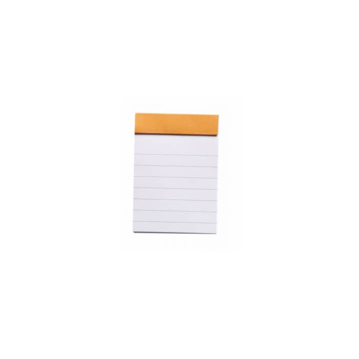 Rhodia Classic Notepad 2 x 3 with orange cover, smooth French paper, ideal for stationery store use