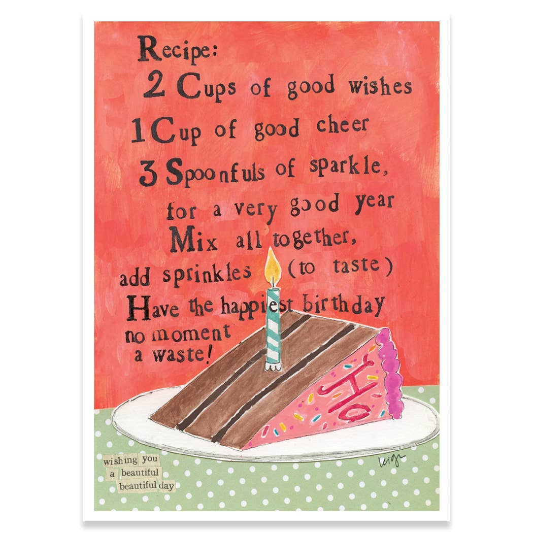 RECIPE BIRTHDAY GREETING CARD 4.5 x 6.25"