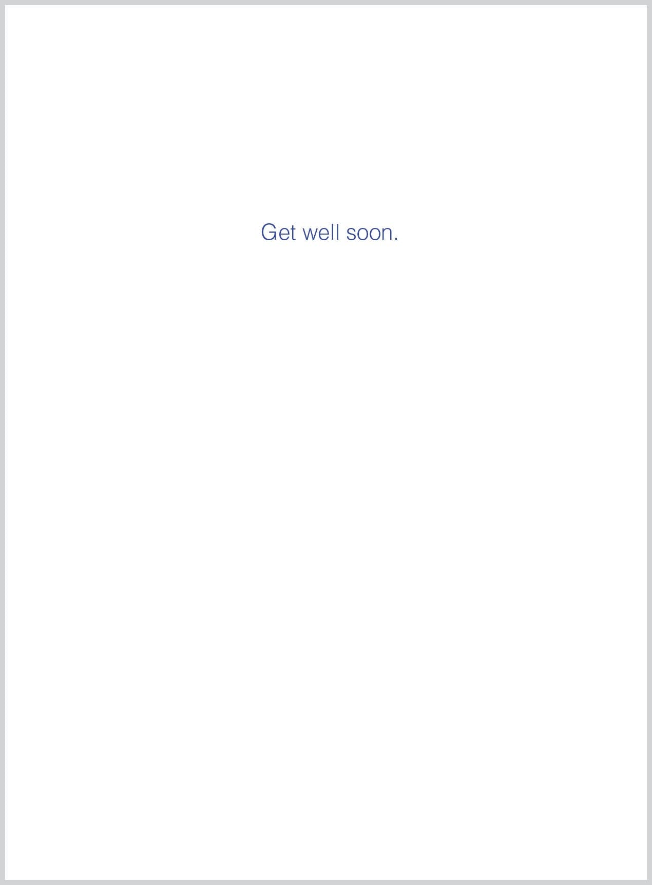 Get Well Greeting Card with 'Get well soon.' text, part of the 'In the dew of little things' series, available at stationery stores.