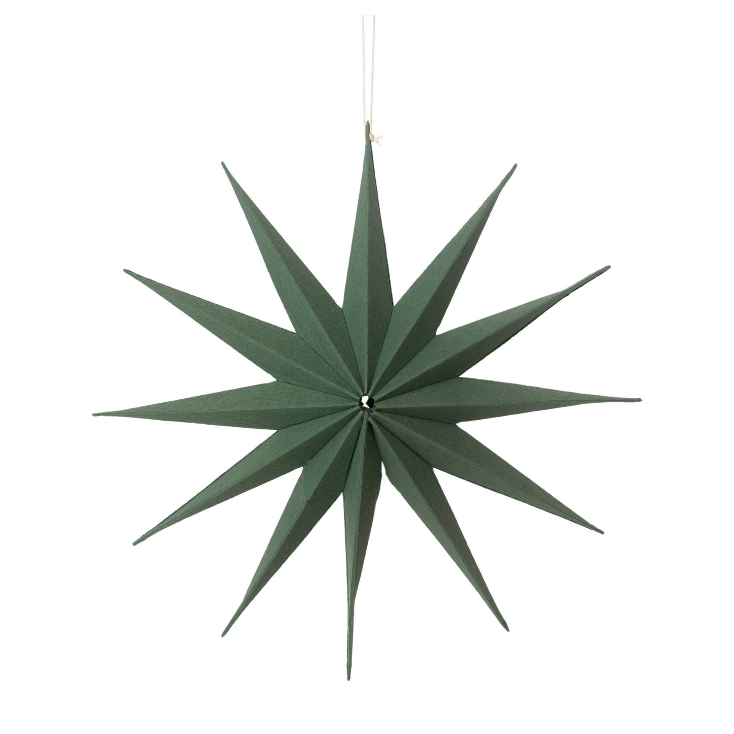 16.5" Dia Felted Star Ornament Green Christmas