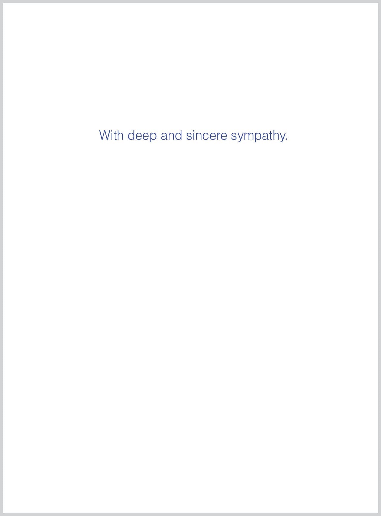 Ripples of Life Sympathy Greeting Card with message 'With deep and sincere sympathy', available at stationery store.