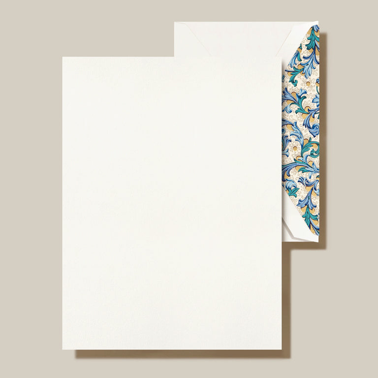 Blue Florentine Pearl White Half Sheet