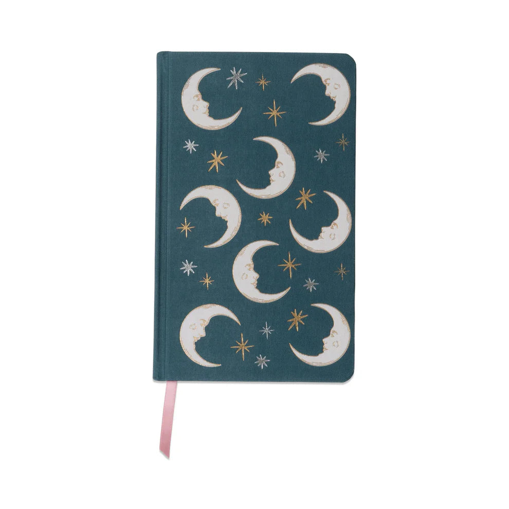 CLOTH COVERED JOURNAL - TEAL MOON