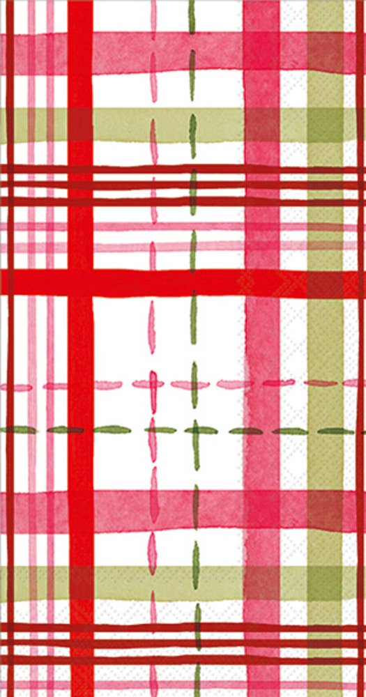 Merry Berry Plaid Christmas Paper Guest Towels, 3-ply, 16 pack from Germany, available at stationery stores, SKU BF061600.