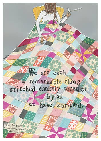 STITCHED TOGETHER SUPPORT GREETING CARD 4.5 x 6.25