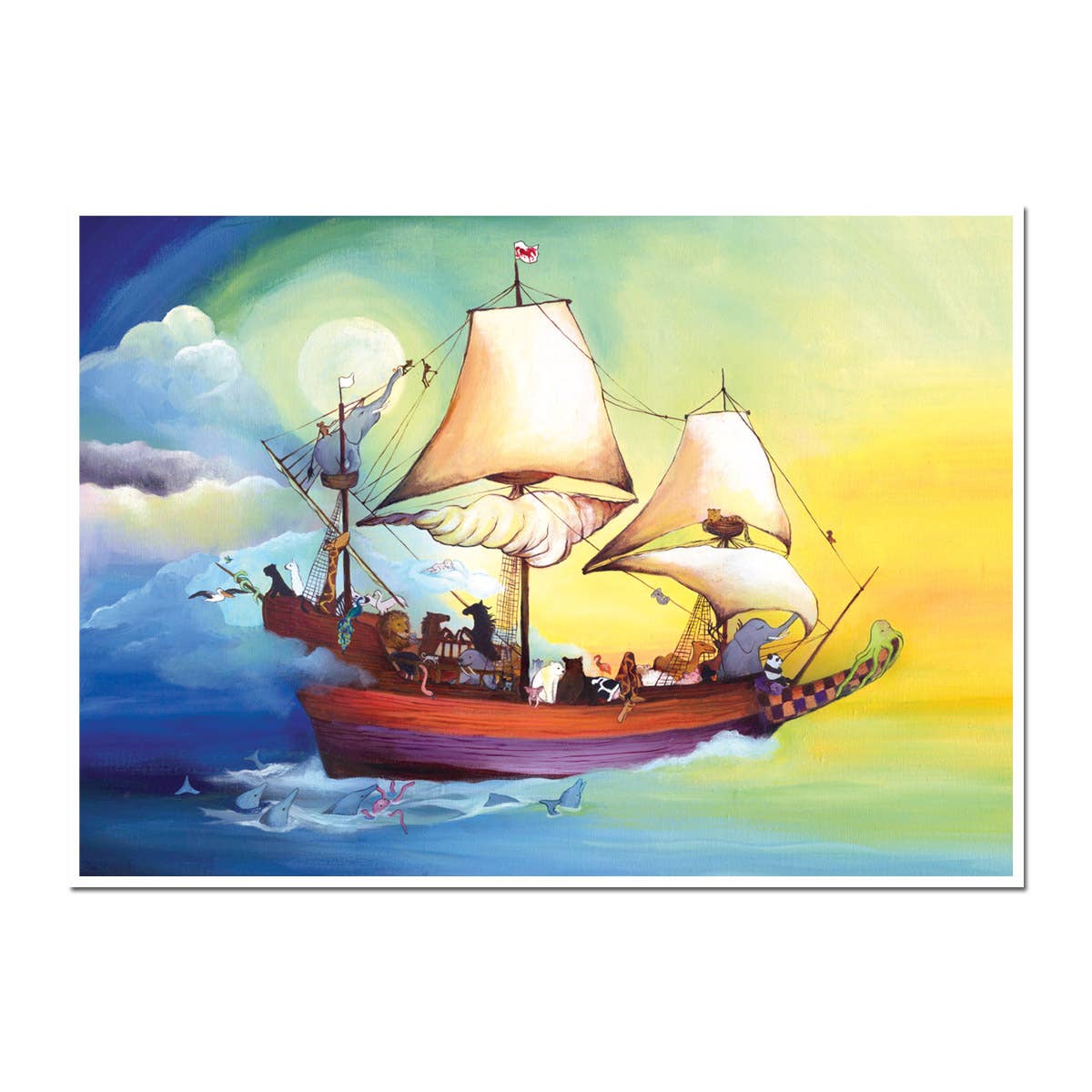 Alt Tag: The Ship Graduation Card featuring a colorful sailing ship illustration, perfect for graduates. Available at your stationery store.
