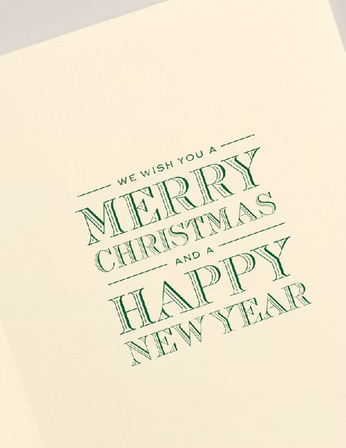 Crane & Co. Engraved SILVER and GOLD beaded tree Boxed Christmas Card - Set of 10