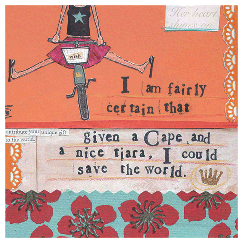 CAPE & TIARA CELEBRATE GREETING CARD 5.5 x 5.5"