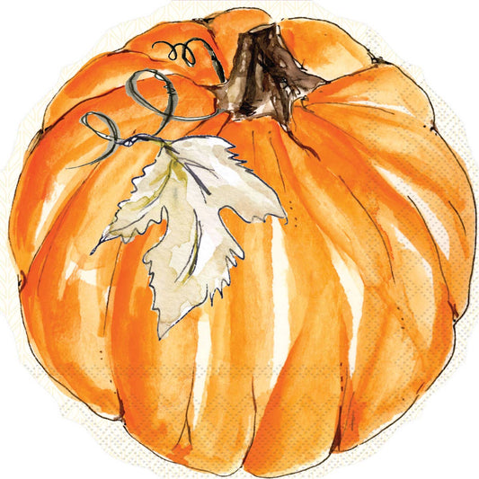 Shaped Paper Lunch Napkins Chinoiserie Pk/12 Pumpkin Topiary