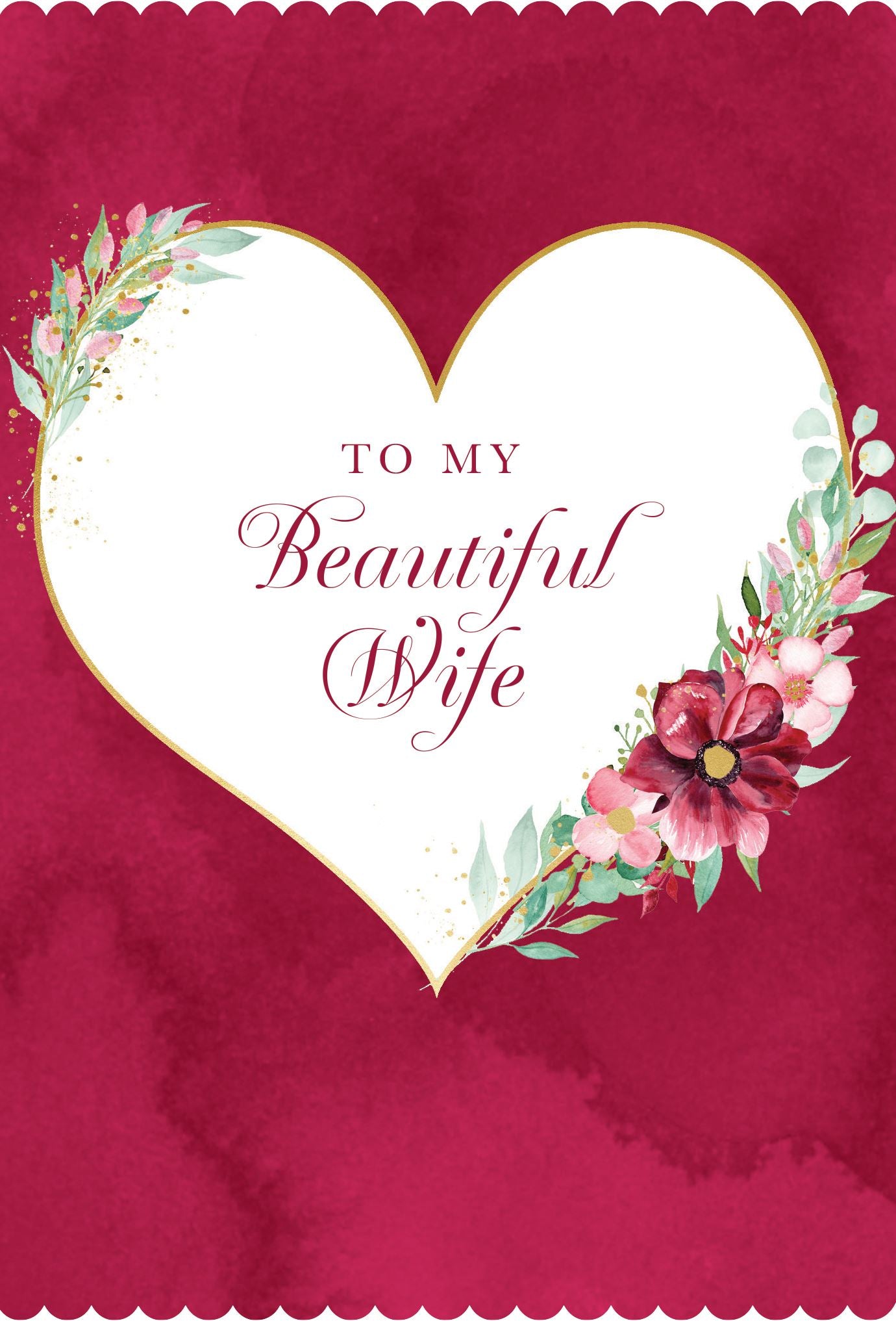 Valentine's Day - Wife Floral Heart