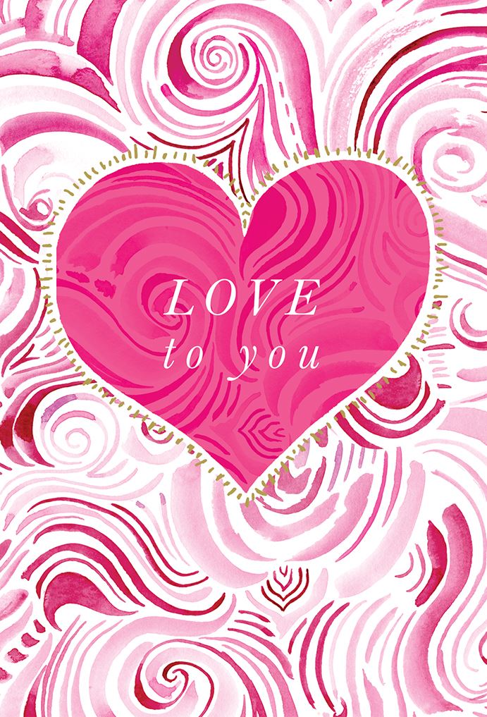 Valentine's Day Heart On Swirls