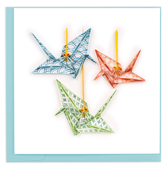 Quilled Origami Cranes Greeting Card