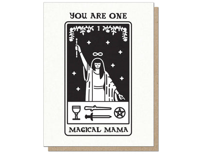 Magical Mama Tarot Themed Card - Greeting card for Mother's Day with a tarot design from stationery store, includes recycled envelope.