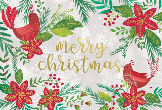 Christmas - Birds Flowers Frame