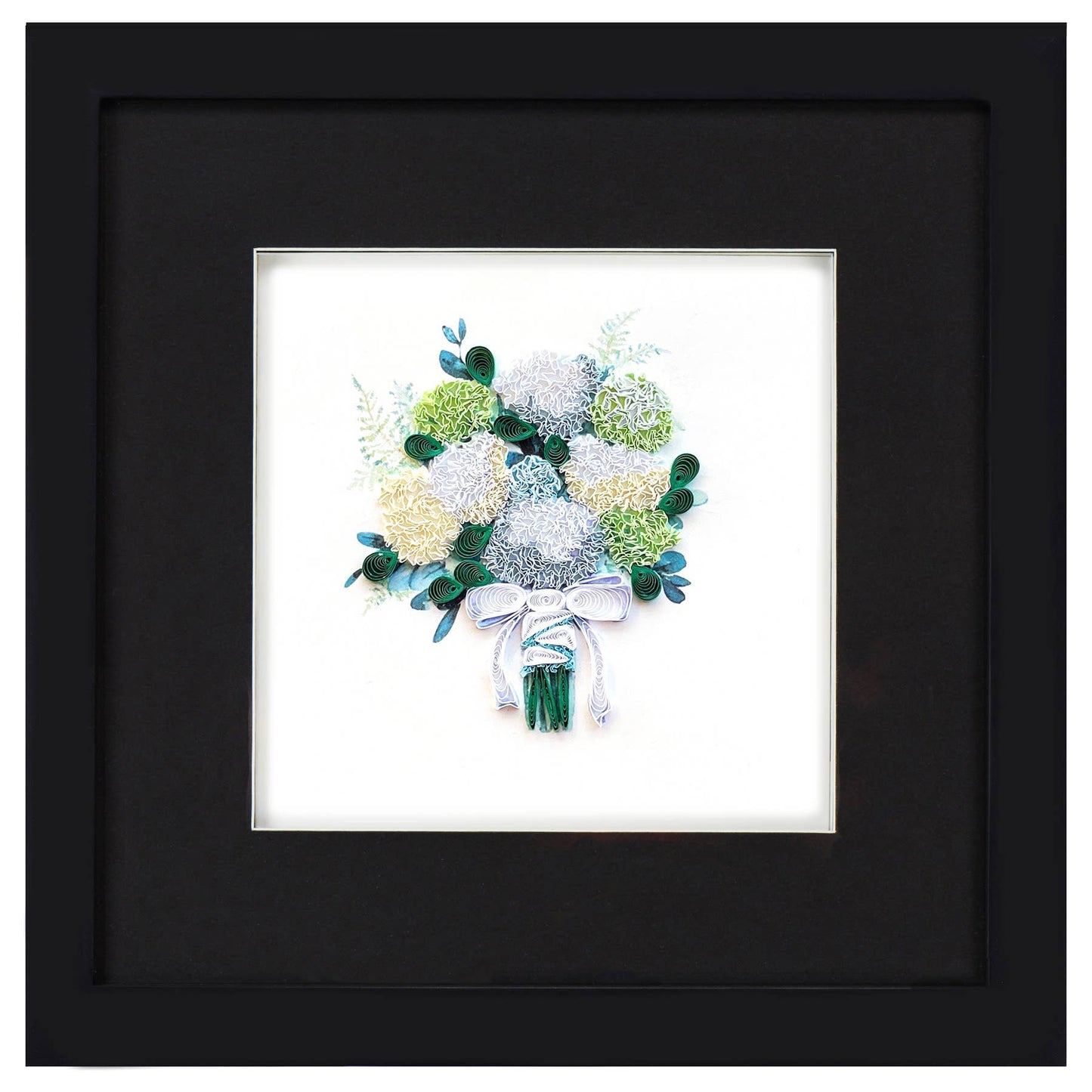 Quilled Hydrangea Wedding Bouquet Greeting Card