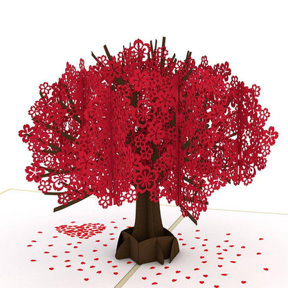 Red Sakura Tree 5''x7'' Card, Pop-Up Cards