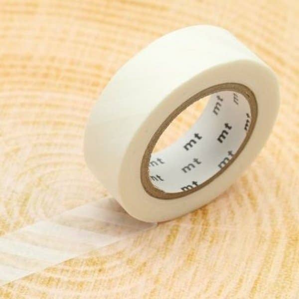 Washi Stripe White mt washi masking tape roll from stationery store, easy-to-tear and repositionable, perfect for creative projects.