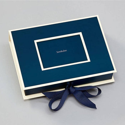 Heritage Line small photograph box with window lid and ribbon, perfect for stationery storage, available at stationery store.