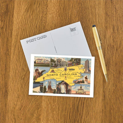Postcard - Map and Scenes of North Carolina
