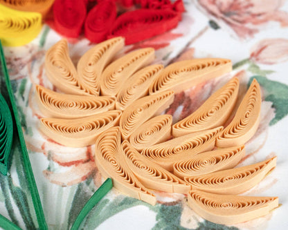 Quilled Japanese Wildflowers Greeting Card