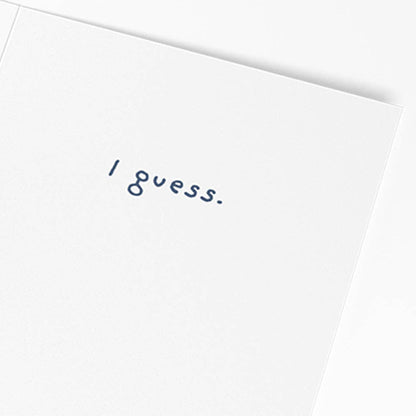 Inside of Happy Birthday Grim Reaper PopPals birthday card with 'I guess.' text, available at stationery store.