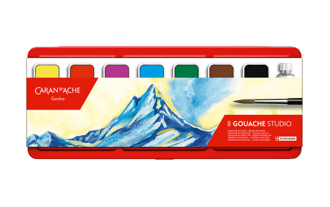 Box of 8 Color Paint Tablets GOUACHE STUDIO