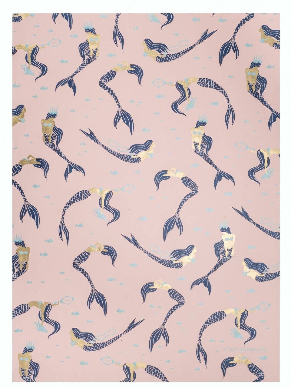 Mermaid - Light Pink/Navy/Gold metallic