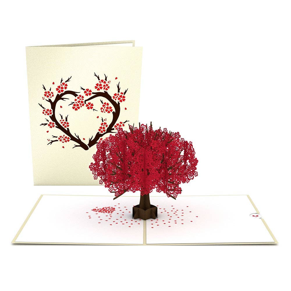 Red Sakura Tree 5''x7'' Card, Pop-Up Cards