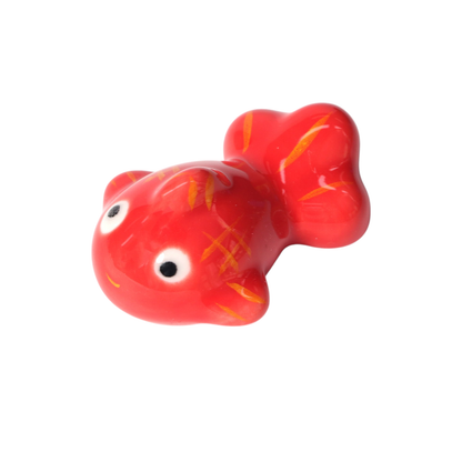 Goldfish Kingyo Porcelain Chopsticks Rest 2"L Red (12/288)