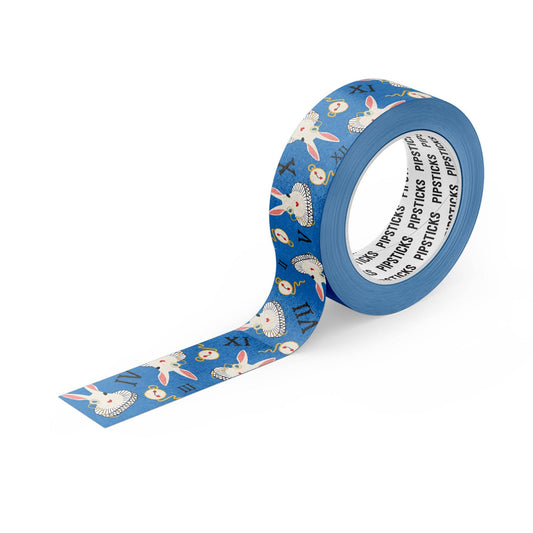 Watch The White Rabbit Washi Tape with whimsical rabbit design, perfect for crafting and journaling. Available at our stationery store.