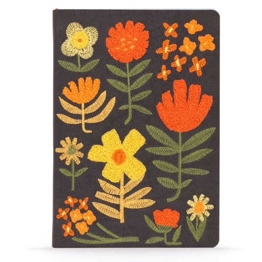 Chunky Flowers Embroidered Journal Notebook AHBC1471L