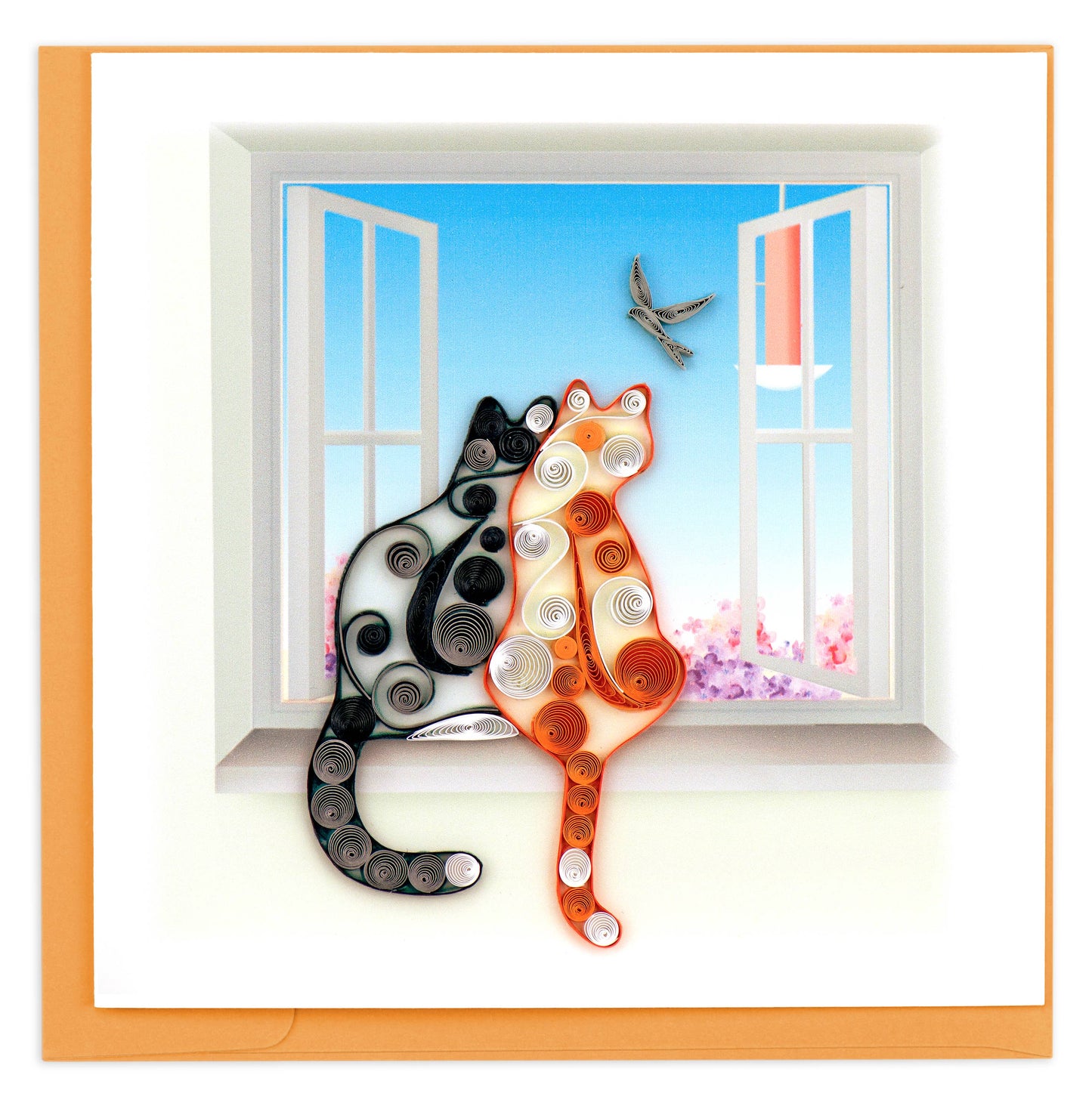 Two Cats Quilled Everyday Greeting Card