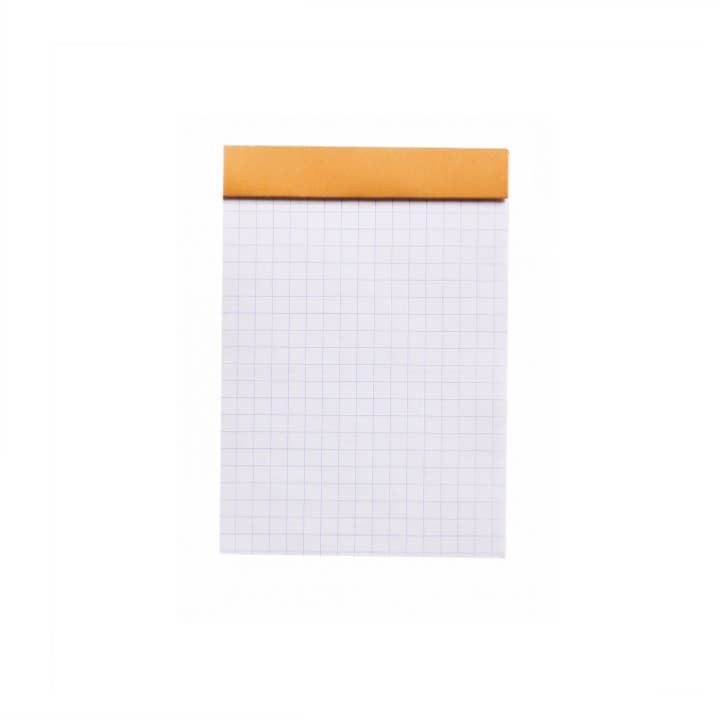 Rhodia Classic Notepad 4 x 6 with orange cover, grid paper, perfect for fountain pens. Made in France. Available at our stationery store.