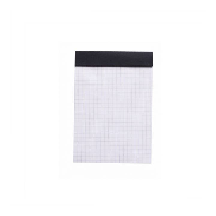 Rhodia Classic Notepad 4 x 6 with grid paper, black cover, ideal for sketching and writing. Available at stationery store.