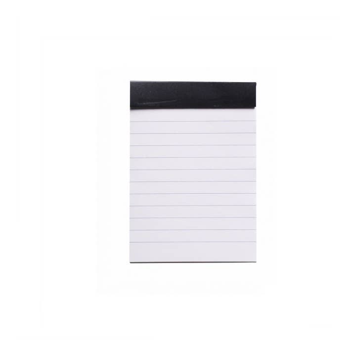 Rhodia Classic Notepad 4 x 6 with black cover, smooth French-milled paper, perfect for fountain pens. Available at stationery store.