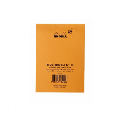 Rhodia Classic Notepad 4 x 6 with orange cover, 80 sheets, staple bound; available at stationery stores. Great for writing and sketching.