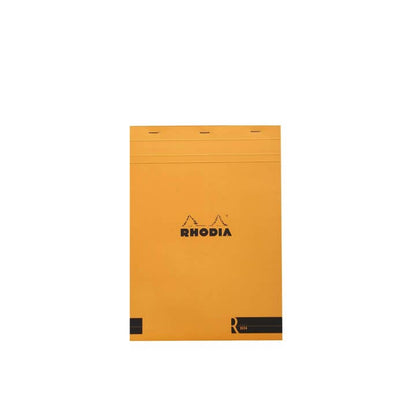 Rhodia Classic 'ColoR' Notepad A5 with ivory paper from stationery store, ideal for note taking and sketching, 70 sheets, orange cover.