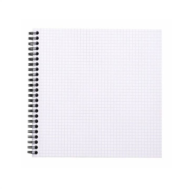 Rhodia Reverse Book 8.25 x 8.25 with graph paper, spiral bound for versatile use, available at stationery store. Perfect for clean removal.