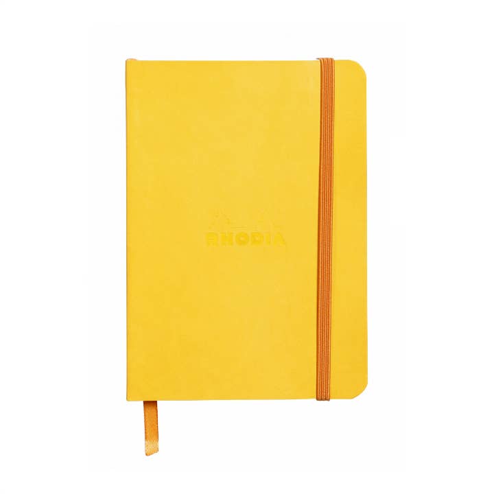 Rhodiarama Softcover Journal A5 with vegan leather cover, elastic closure, and ribbon marker, ideal for bullet journaling. Available at stationery store.