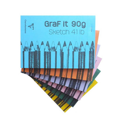 Clairefontaine Graf-It Sketchpads 90g - Perfect for artists, available at stationery store. Acid-free, micro-perforated A5 sheets.