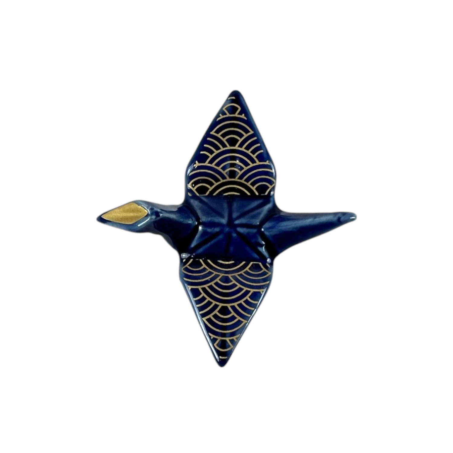 Origami Crane Porcelain Chopsticks Rest 2L Seigaiha Navy (12/288)