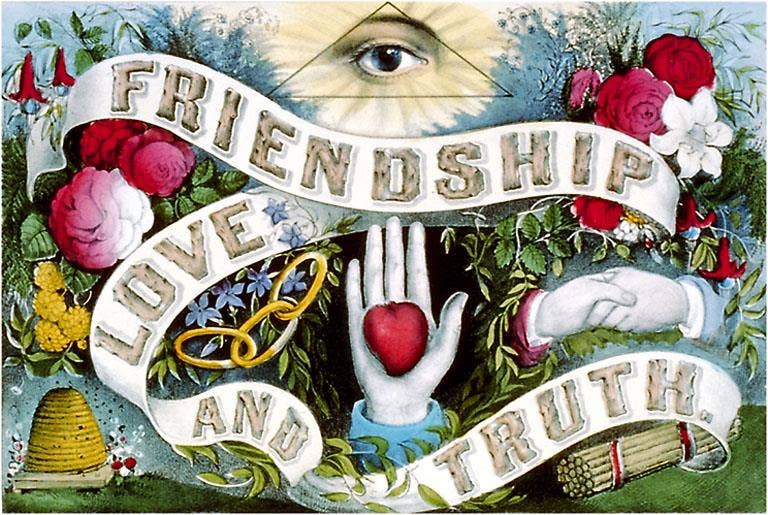 Postcard - Friendship, Love and Truth