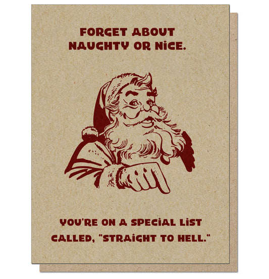 Straight to Hell Santa Card