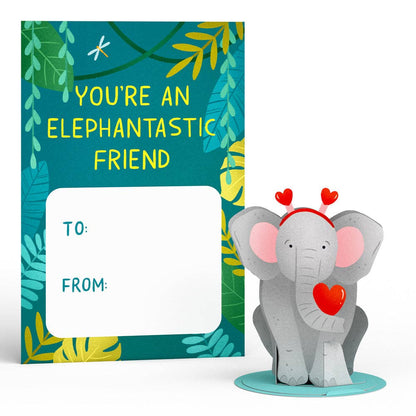 Valentine’s Day Safari Assorted Cards Kids Classroom 24-Pack